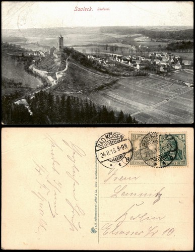 Ansichtskarte bad kösen burg - ansichtskarte,