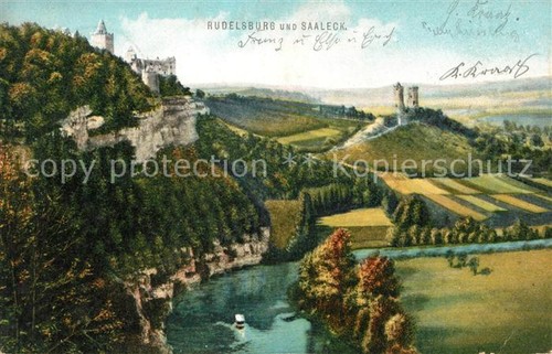 Rudelsburg panorama mit - rudelsburg, burg