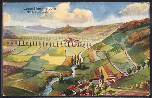 Künstler hammelburg blick - künstler-ak,