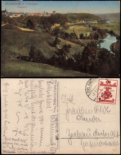 Ansichtskarte orlamünde blick - ansichtskarte,